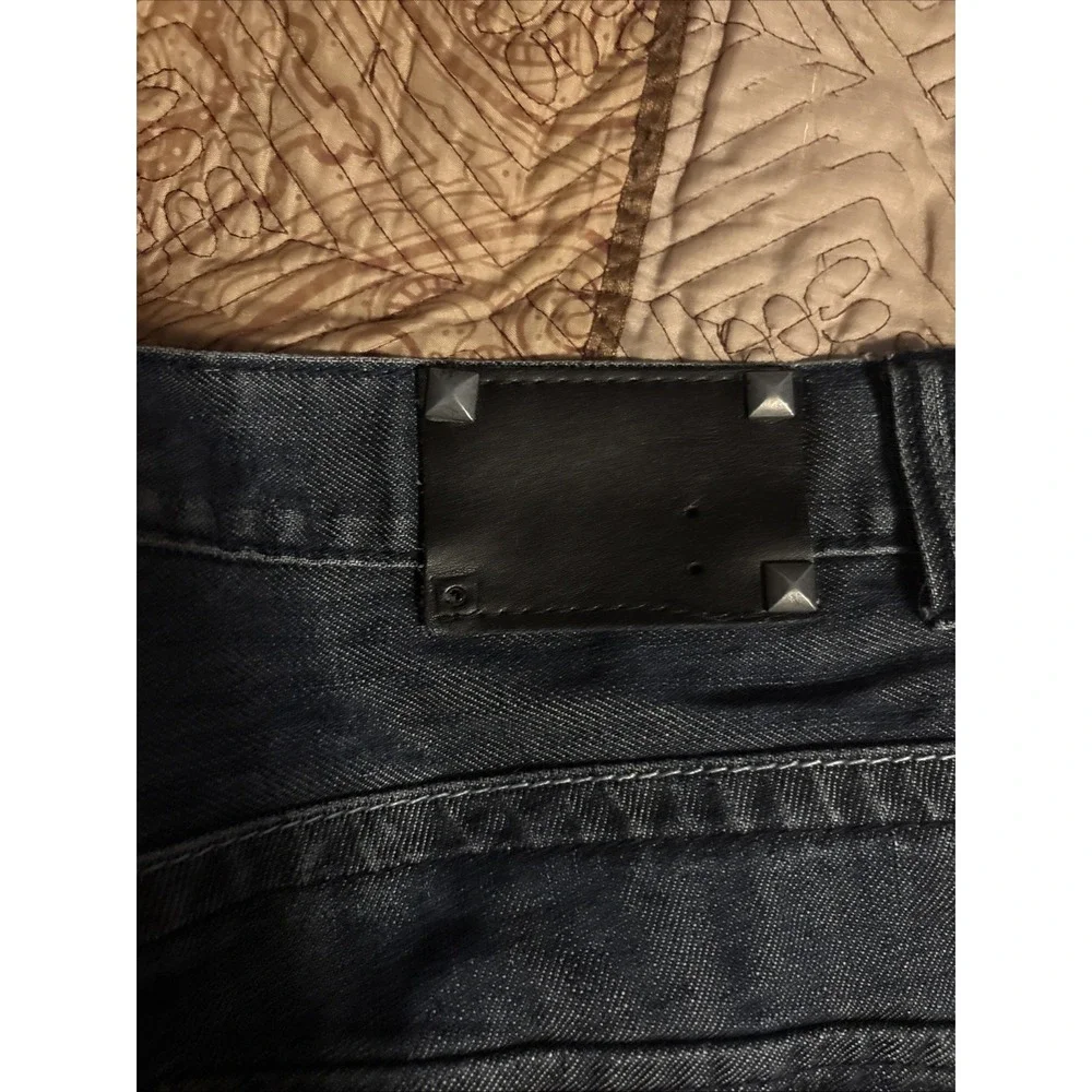 Reward Jeans Mens 32x29 Straight Fit‎ Denim Dark Wash Saw Tooth Pocket Hemmed